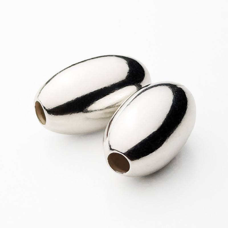 シルバービーズ 特大（オーバルプレーンタイプ） 2個売り